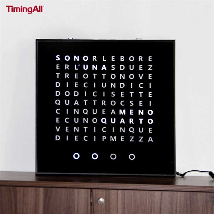 Horloge de mots LED italienne